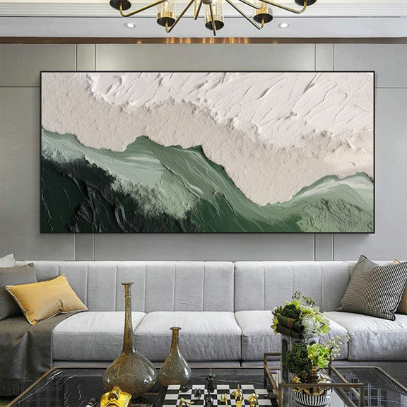 Minimalist Beach Oil Painting on Canvas, Abstract Large Wall Art Custom Painting, Original Texture Ocean Wall Decor Modern Living Room Art - Oil Painting Haven Oil Painting Haven