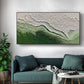 Original Minimalist Beach Oil Painting on Canvas,Abstract Texture Green Ocean Wave Painting,Custom Painting,Large Wall Art Living Room Decor - Oil Painting Haven