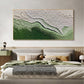 Original Minimalist Beach Oil Painting on Canvas,Abstract Texture Green Ocean Wave Painting,Custom Painting,Large Wall Art Living Room Decor - Oil Painting Haven