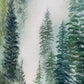 Abstract Forest Oil Painting on Canvas, Large Wall Art, Original Green Mountian Landscape Art, Minimalist Custom Painting Living Room Decor - Oil Painting Haven