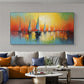 Abstract Sailboat Oil Painting On Canvas, Large Wall Art Original Nautical Art Ocean Landscape Art Sunset Decor, Custom Painting Home Decor - Oil Painting Haven