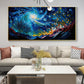 Abstract Sky Landscape Oil Painting on Canvas, Large Wall Art Custom Painting, Original Night Art Minimalist Living Room Wall Decor Gift - Oil Painting Haven