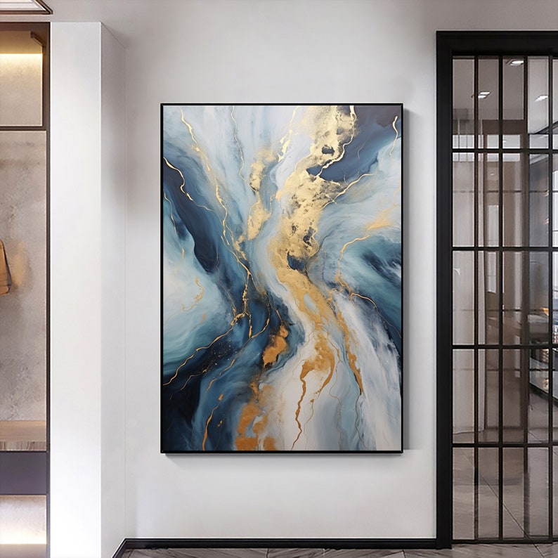 Abstract Flowing Texture Oil Painting On Canvas, Large Wall Art Custom Painting, Original Gold Wall Decor Minimalist Living Room Decor Gift - Oil Painting Haven Oil Painting Haven