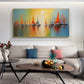 Abstract Nautical Oil Painting On Canvas, Large Wall Art Original Sunset Ocean Landscape Art, Custom Painting Minimalist Living Room Decor - Oil Painting Haven