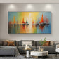 Abstract Nautical Oil Painting On Canvas, Large Wall Art Original Sunset Ocean Landscape Art, Custom Painting Minimalist Living Room Decor - Oil Painting Haven