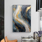 Abstract Gold Foil Texture Oil Painting On Canvas, Large Wall Art Custom Painting,Original Blue Wall Decor Minimalist Living Room Decor Gift - Oil Painting Haven