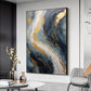 Abstract Gold Foil Texture Oil Painting On Canvas, Large Wall Art Custom Painting,Original Blue Wall Decor Minimalist Living Room Decor Gift - Oil Painting Haven