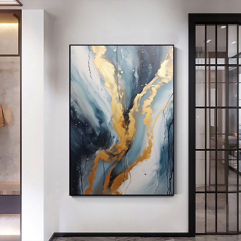 Abstract Minimalist Texture Oil Painting On Canvas, Large Wall Art Custom Painting, Original Gold Foil Painting Gold Wall Decor Living Room - Oil Painting Haven Oil Painting Haven