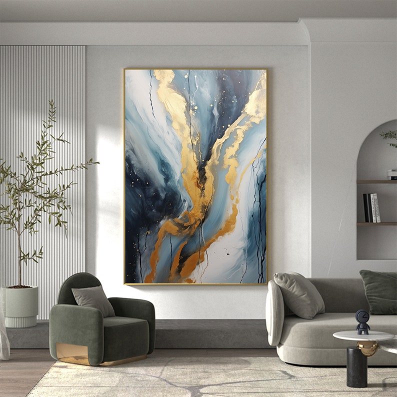 Abstract Minimalist Texture Oil Painting On Canvas, Large Wall Art Custom Painting, Original Gold Foil Painting Gold Wall Decor Living Room - Oil Painting Haven Oil Painting Haven