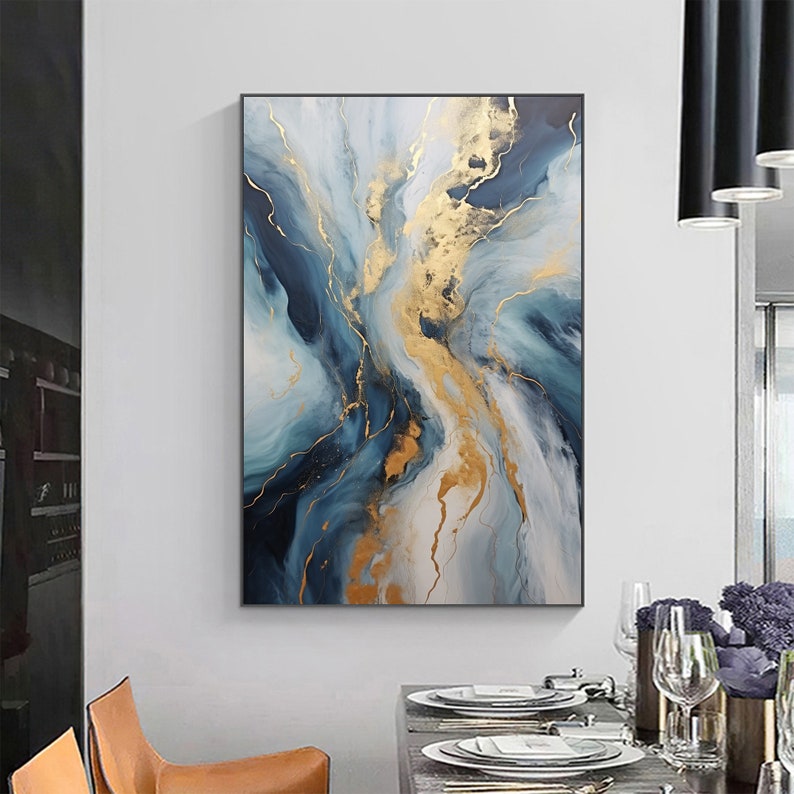 Abstract Flowing Texture Oil Painting On Canvas, Large Wall Art Custom Painting, Original Gold Wall Decor Minimalist Living Room Decor Gift - Oil Painting Haven Oil Painting Haven