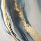 Abstract Gold Foil Texture Oil Painting On Canvas, Large Wall Art Custom Painting,Original Blue Wall Decor Minimalist Living Room Decor Gift - Oil Painting Haven