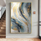 Abstract Gold Foil Texture Oil Painting On Canvas, Large Wall Art Custom Painting,Original Blue Wall Decor Minimalist Living Room Decor Gift - Oil Painting Haven