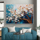 Abstract Texture Flower Oil Painting On Canvas, Large Wall Art Custom Painting Original Blossom Floral Art Minimalist Living Room Decor Gift - Oil Painting Haven