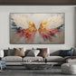 Original Angel Wing Oil Painting On Canvas, Large Wall Art Abstract Gold Wing Art Custom Painting Minimalist Home Decor Personalized Gift - Oil Painting Haven