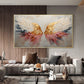 Original Angel Wing Oil Painting On Canvas, Large Wall Art Abstract Gold Wing Art Custom Painting Minimalist Home Decor Personalized Gift - Oil Painting Haven