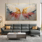 Original Angel Wing Oil Painting On Canvas, Large Wall Art Abstract Gold Wing Art Custom Painting Minimalist Home Decor Personalized Gift - Oil Painting Haven