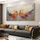 Original Angel Wing Oil Painting On Canvas, Large Wall Art Abstract Gold Wing Art Custom Painting Minimalist Home Decor Personalized Gift - Oil Painting Haven