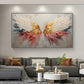 Original Angel Wing Oil Painting On Canvas, Large Wall Art Abstract Gold Wing Art Custom Painting Minimalist Home Decor Personalized Gift - Oil Painting Haven