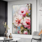 Original Pink Flower Oil Painting On Canvas, Large Wall Art Abstract Floral Landscape Painting,Custom Painting Modern Living Room Wall Decor - Oil Painting Haven