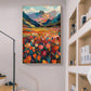 Original Flower Landscape Oil Painting on Canvas, Large Wall Art Abstract Mountain Art Spring Decor Modern Bedroom Wall Decor Home Decor - Oil Painting Haven