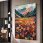 Original Flower Landscape Oil Painting on Canvas, Large Wall Art Abstract Mountain Art Spring Decor Modern Bedroom Wall Decor Home Decor - Oil Painting Haven