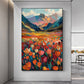 Original Flower Landscape Oil Painting on Canvas, Large Wall Art Abstract Mountain Art Spring Decor Modern Bedroom Wall Decor Home Decor - Oil Painting Haven