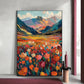 Original Flower Landscape Oil Painting on Canvas, Large Wall Art Abstract Mountain Art Spring Decor Modern Bedroom Wall Decor Home Decor - Oil Painting Haven