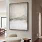 Large gray white abstract painting,Modern minimalist textured wall art,Entrance wall decor,Oil painting on canvas artword for Living room - Oil Painting Haven