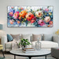 Abstract Rose Flower Oil Painting on Canvas, Large Wall Art, Original Floral Landscape Painting, Texture Wall Decor Living Room Home Decor - Oil Painting Haven