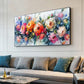 Abstract Rose Flower Oil Painting on Canvas, Large Wall Art, Original Floral Landscape Painting, Texture Wall Decor Living Room Home Decor - Oil Painting Haven