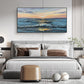 Large Abstract Sunset Seascape Oil Painting on Canvas, Original Blue Ocean Wall Art, Sailboat Art Painting, Custom Living Room Wall Decor - Oil Painting Haven