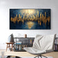 Large Abstract Golden City Building Painting on Canvas, Original City Skyline Painting, Modern Urban Landscape Wall Art, Living Room Decor - Oil Painting Haven