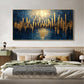 Large Abstract Golden City Building Painting on Canvas, Original City Skyline Painting, Modern Urban Landscape Wall Art, Living Room Decor - Oil Painting Haven