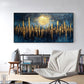 Abstract Golden City Building Oil Painting on Canvas, Large Original Urban Architecture Painting Modern Landscape Wall Art Living Room Decor - Oil Painting Haven