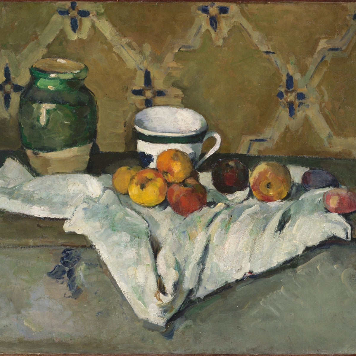 Jar, Cup and Apples - Still Life Oil Painting - Oil Painting Haven