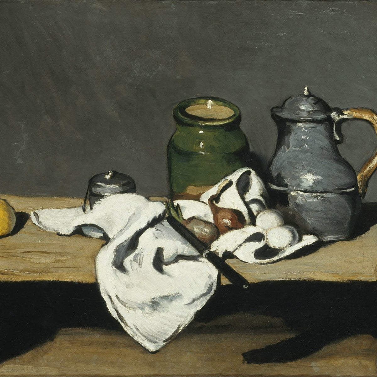 Kettle, Jar and Cloth - Still Life Oil Painting - Oil Painting Haven