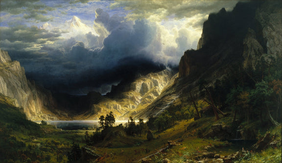 Landscape Oil Painting - A Storm in the Rocky Mountains, Mt. Rosalie - Oil Painting Haven