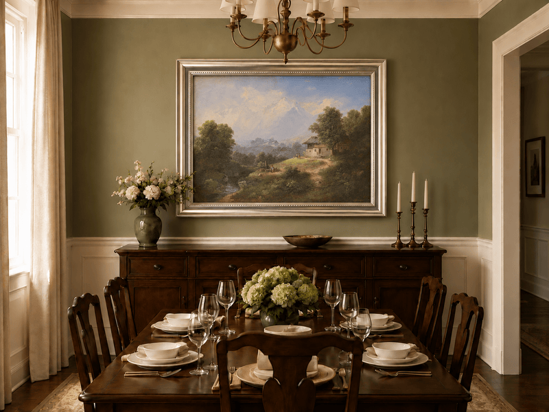 Landscape Oil Painting - Alpine Mountain Cottage