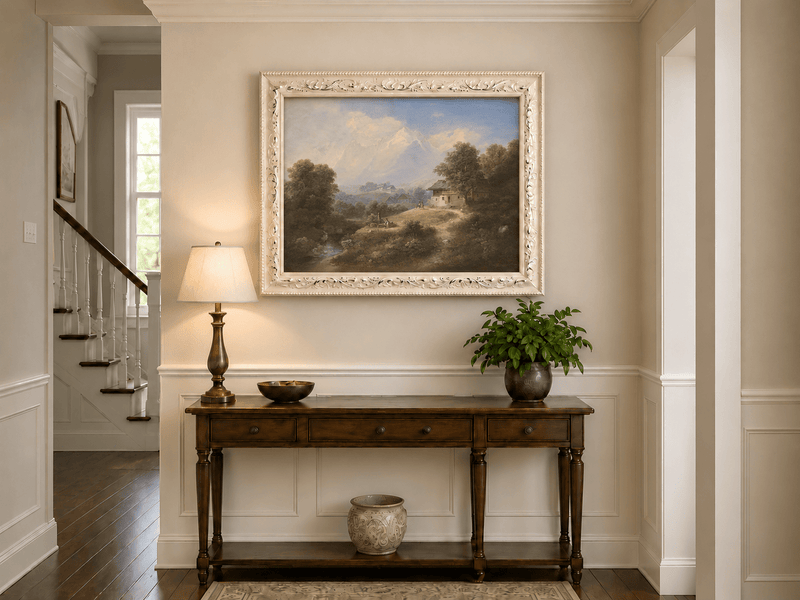Landscape Oil Painting - Alpine Mountain Cottage