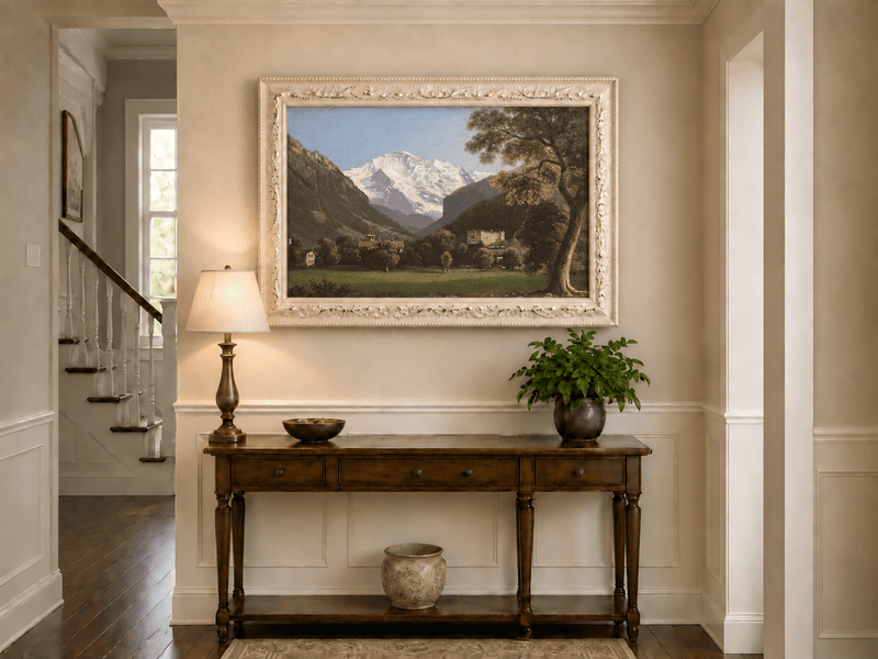 Landscape Oil Painting - Alpine Mountain Landscape Oil Painting