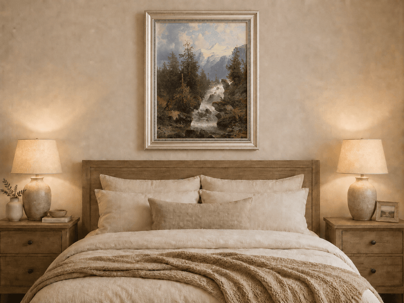 Peinture à l'huile de paysage - Ruisseau de montagne alpin