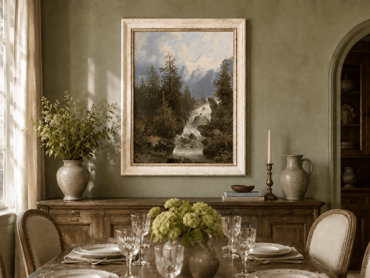 Peinture à l'huile de paysage - Ruisseau de montagne alpin