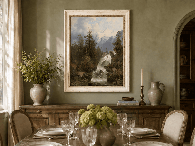 Peinture à l'huile de paysage - Ruisseau de montagne alpin