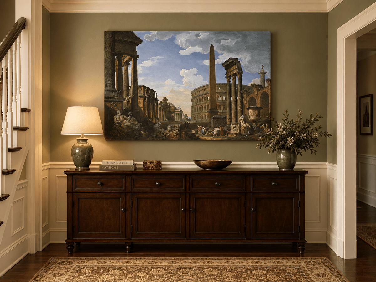 Landscape Oil Painting - Ancient Rome Architectural View