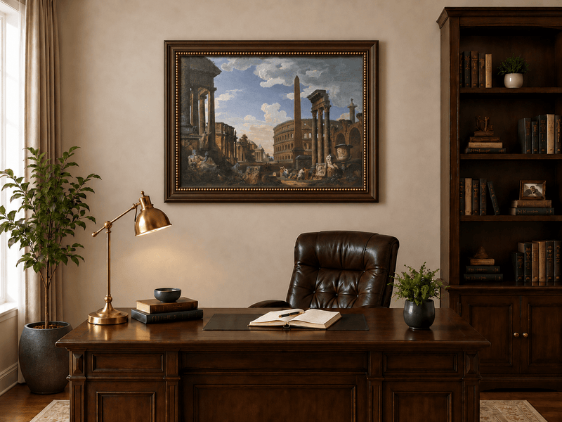Landscape Oil Painting - Ancient Rome Architectural View