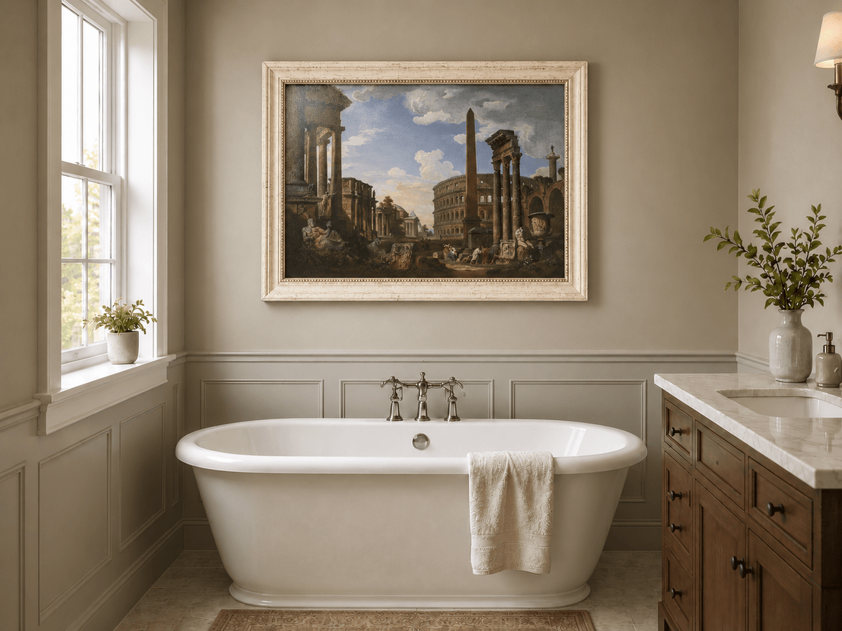Landscape Oil Painting - Ancient Rome Architectural View