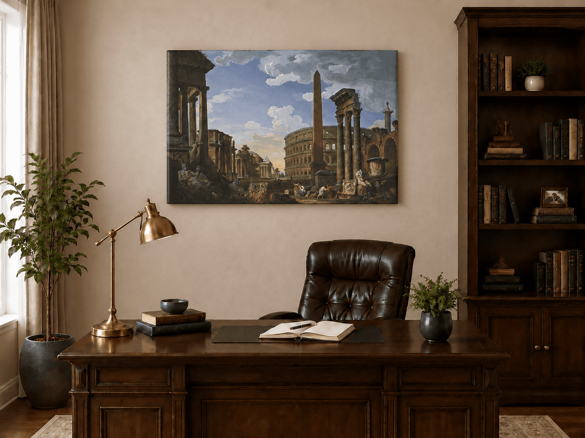 Landscape Oil Painting - Ancient Rome Architectural View
