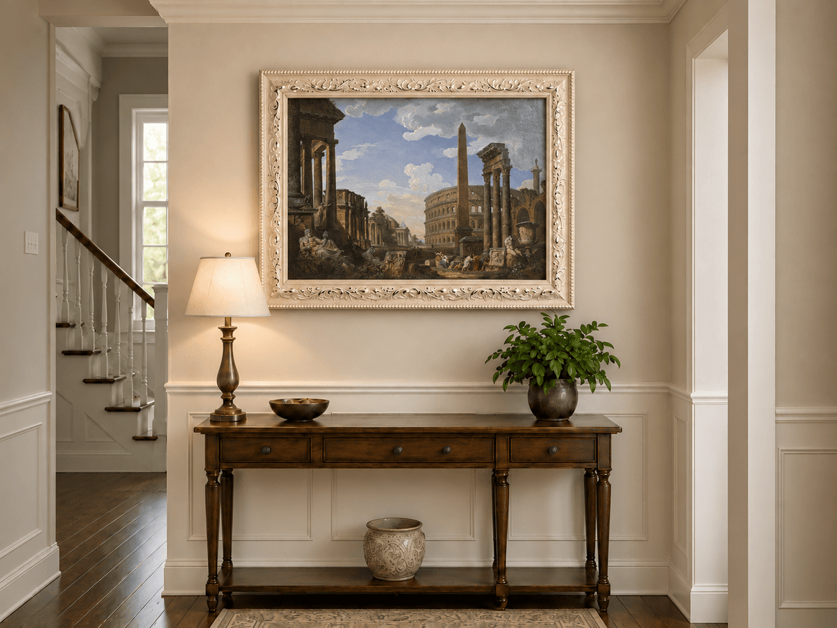 Landscape Oil Painting - Ancient Rome Architectural View