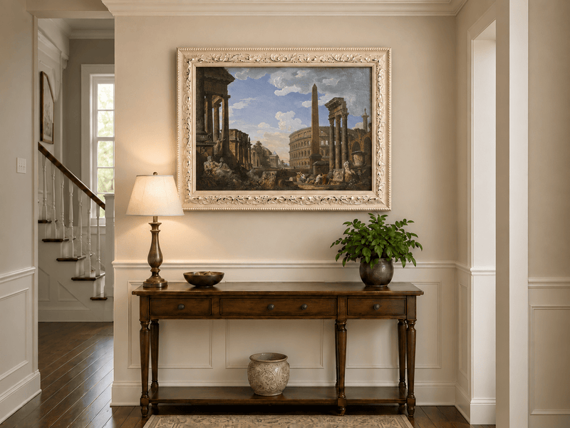 Landscape Oil Painting - Ancient Rome Architectural View