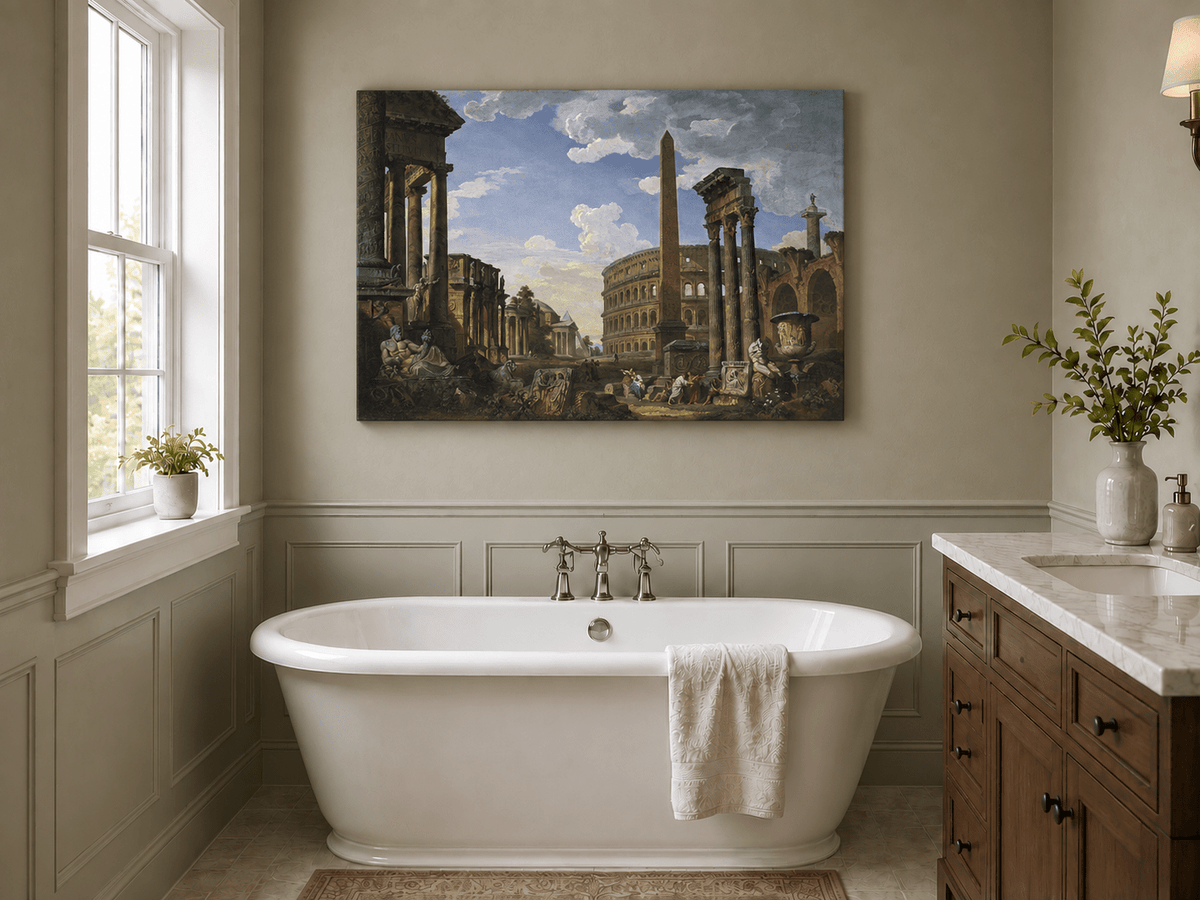 Landscape Oil Painting - Ancient Rome Architectural View
